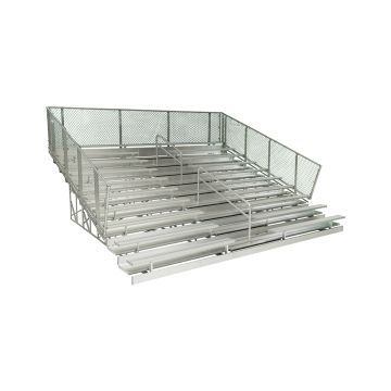 335bl615-10-row-aluminum-bleacher-center-aisle-non-elevated-chain-link-guardrail-system