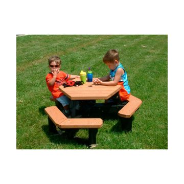 488pt105-childrens-open-picnic-table-hexagon-recycled-plastic-cedar-top