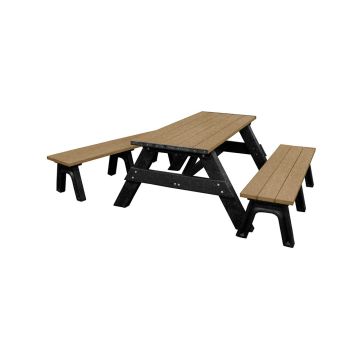 488pt155-deluxe-picnic-table-6ft-detached-seating-rectangular-recycled-plastic-black-base-and-weathered-top