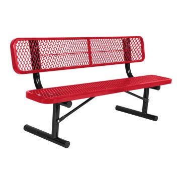 622be100-E-Series Park Bench with Back-red_portable 2
