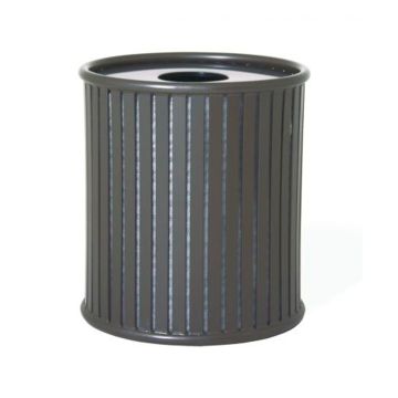 622tr630-augusta-trash-receptacle-36-gallon-round-slat-metal-with-lid-and-plastic-liner-premium-collection