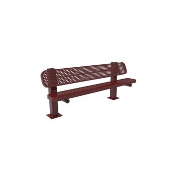 Bench-6ft-Pedestal-With-Back-Perforated-Metal-Surface-Mount-ParkTastic