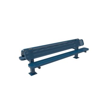 Bench-8ft-Double-Pedestal-With-Back-Perforated-Metal-Surface-Mount-ParkTastic