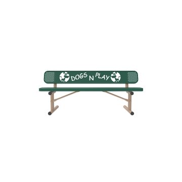 Green-Tan-Bench-Dog-Themed-Perforated-Metal-Portable-ParkTastic