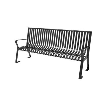 Heavy Duty Commercial Steel Strap Bench - ParkTastic Village Bench