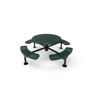 Picnic-Table-46-Inch-Round-Solid-Top-Perforated-Metal-Surface-Mount-ParkTastic