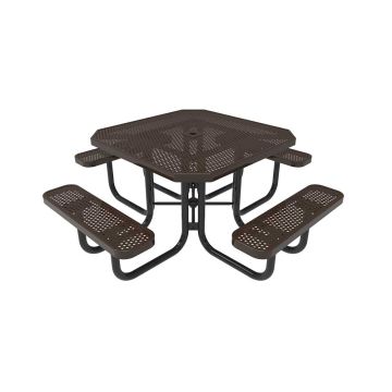 Picnic-Table-ParkTastic-Octagon-4-Seat-Perforated-Meltal-Portable