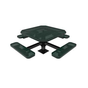 Picnic-Table-ParkTastic-Octagon-4-Seat-Perforated-Metal-Pedestal-Surface-Mount