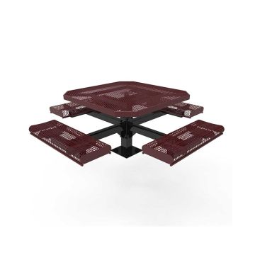 Picnic-Table-ParkTastic-Octagon-Rolled-4-Seat-Expanded-Metal-Pedestal