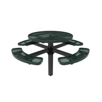 Picnic-Table-ParkTastic-Round-Pedestal-Expanded-Metal-Inground