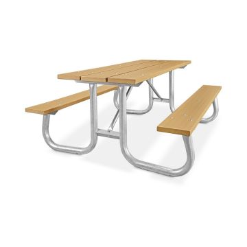 Recycled Plastic Picnic Table - Galvanized Frame