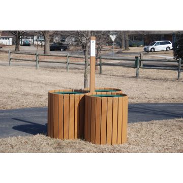 Triple Recycling Center - Recycled Plastic Receptacles