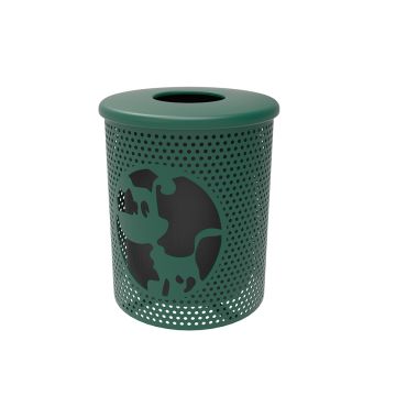 green-trash-receptacle-with-flattop-liner-perforated-metal-portable-parktastic-766dp155