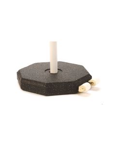 Sign Base - 30 lbs - Octagon - Portable - Molded Rubber - with Optional PVC Post