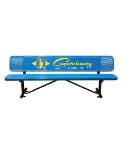 Player's Bench - Bench - With Back - Punched Steel - Personalizable - Multicolor