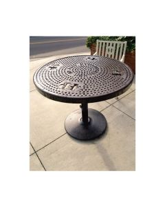 36in - Pedestal Table - Perforated Steel - Personalizable