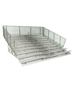 10 Row - Aluminum Bleachers - Non-Elevated - Chain-link Guardrail System