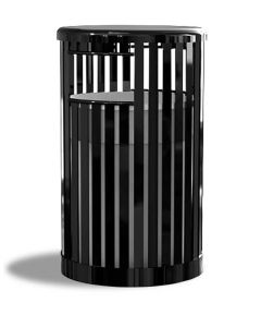 Kensington Series Receptacle - 36 Gallon - With Solid Lid & Plastic Liner - Premium Collection