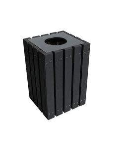 Economizer Trash Receptacle - 22 Gallon - Square - Liner Included - Recycled Plastic