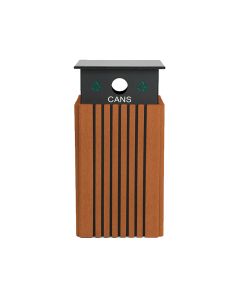 40 Gallon - Recycling Receptacle - With Can Cap - Square - Liner Included - Recycled Plastic