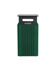 40 Gallon - Recycling Receptacle - With Paper Cap - Square - Liner Included - Recycled Plastic