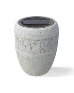 Westlake - Round - Patterned - Concrete - Ash Urn & Trash Receptacle - w/ Metal Lid