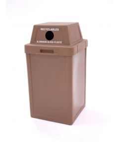 Square - Plastic - Trash Receptacle - w/ Plastic Lid