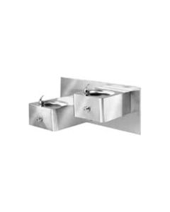 Barrier Free Series - Dual Level - Drinking Fountain - Wall Mounted - With Back Plate - Stainless Steel
