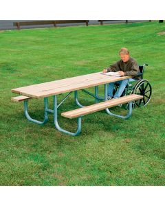8ft - Extra Heavy Duty - Picnic Table - Double Sided - Rectangular - Wooden - ADA