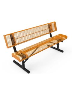 Rolled Edge Park Bench with Back  - ParkTastic