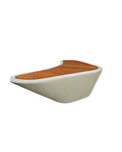 Wood Top - Curved - Boomerang - Concrete - Bench - (Designer Series)