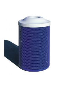 City - Round - Metal - Trash Receptacle - w/ Plastic Lid