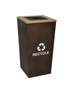 Metro Collection - Single Stream Recycling Receptacle - Hammered Copper - 34 Gallon