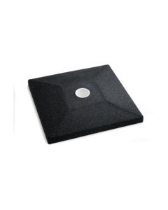 Sign Base - 20 lbs - Square - Portable - Molded Rubber - with Optional PVC Post