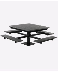 Pedestal Mount Table with Recycled Plastic Seats and Table Top