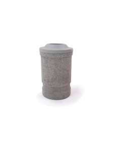 Round - Concrete - Trash Receptacle - w/ Plastic Lid