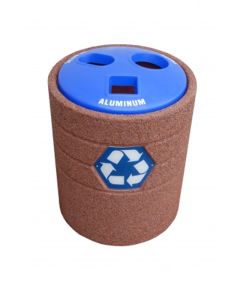 Fellow - Round - Concrete Recycler - Trash Receptacle - w/ Plastic Lid