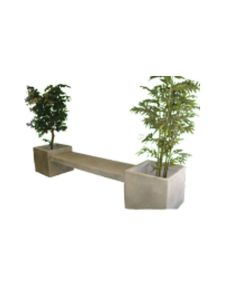Planter/Bench - Molded Fiberglass - w/2 Planters