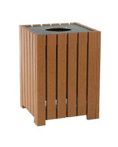 Heavy-duty Square Recycled Plastic Trash Receptacle