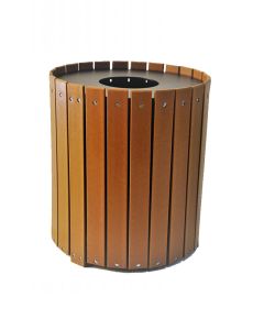Standard-duty Round Recycled Plastic Trash Receptacle
