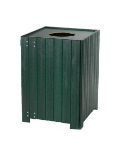 Standard-duty Square Recycled Plastic Trash Receptacle